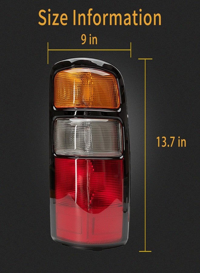 MiKaFex Tail Light Housing Compatible With 2000-2006 Chevy Tahoe Suburban 1500 2500 GMC Yukon Driver and Passenger Side Three-color Black Border Rear Brake Lamps Rear Brake Lamps - Image 3